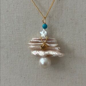Elegant Baroque Pearl Necklace & Brooch - Christmas tree necklace|Christmas Gift